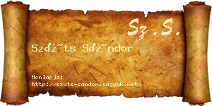 Szüts Sándor névjegykártya